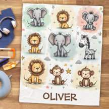 Whimsical Waterverf Safari Animal Doodles