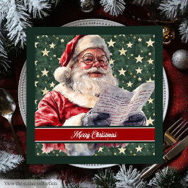 Whimsical Waterverf Santa Claus Gift servetten