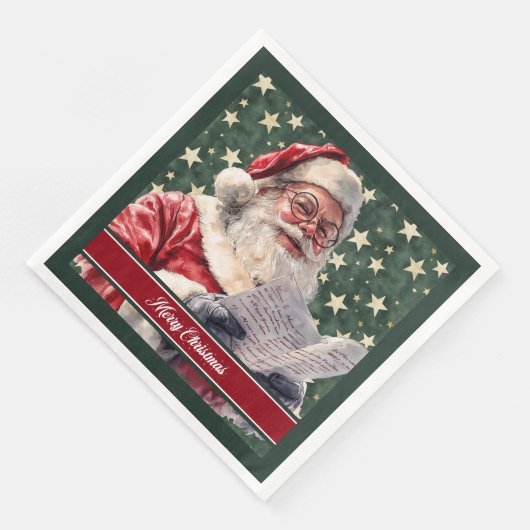 Whimsical Waterverf Santa Claus Gift servetten (Hoek)