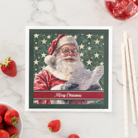 Whimsical Waterverf Santa Claus Gift servetten (Insitu)