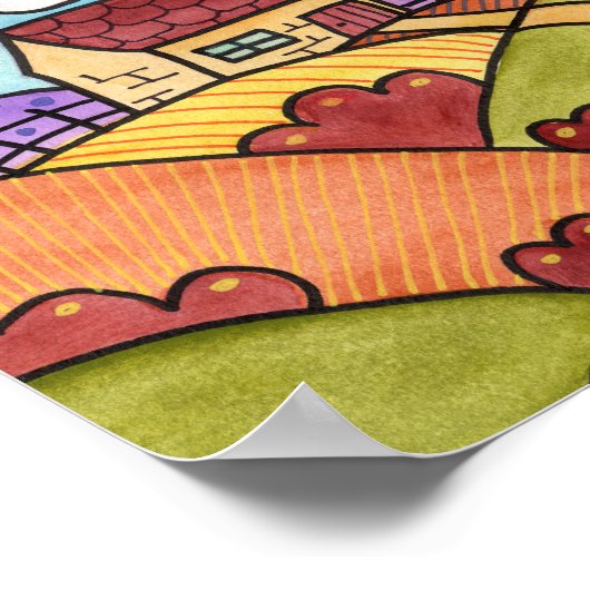 Whimsical Waterverf Scenery Poster (Hoek)