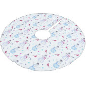 Whimsical Waterverf Sneeuwmannen en Kardinaalvogel Kerstboom Rok (Gekanteld)