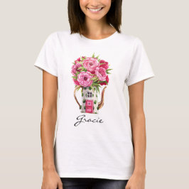 Whimsical Waterverf Sprookje Theepot Huis T-shirt