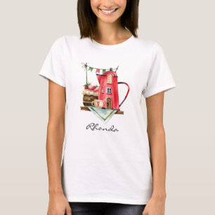 Whimsical Waterverf Sprookjesachtige Thee Ketel Hu T-shirt