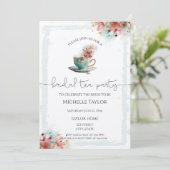 Whimsical Waterverf Tea Bruids Douche Uitnodiging (Staand voorkant)