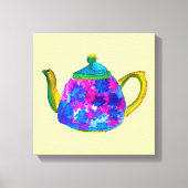 Whimsical waterverf teapot canvas afdruk (Voorkant)