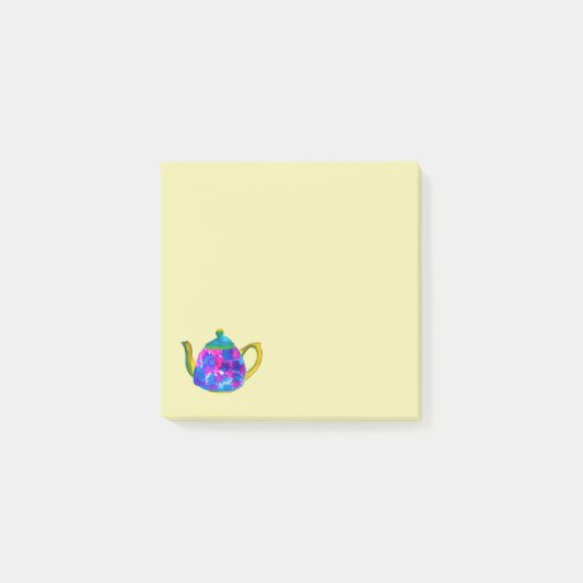Whimsical waterverf teapot post-it® notes (Voorkant)