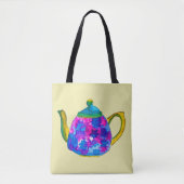 Whimsical waterverf teapot tote bag (Voorkant)