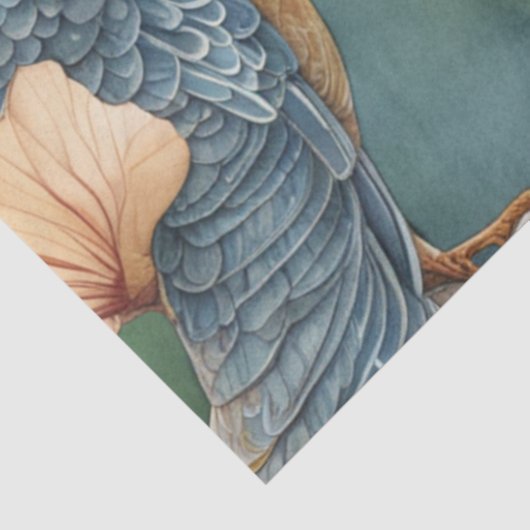 Whimsical Waterverf Tuin met Vogels Decoupage Tissuepapier (Detail)