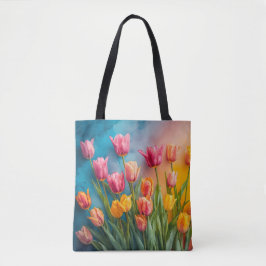 Whimsical waterverf tulpen Tas