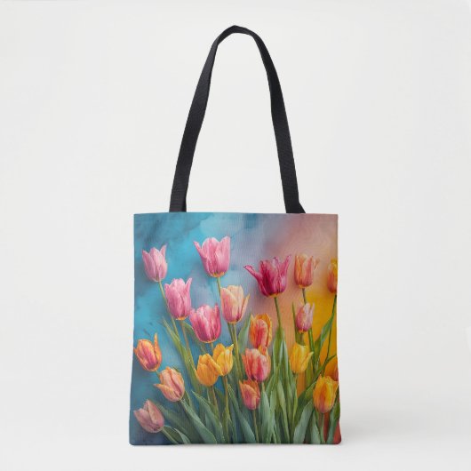 Whimsical waterverf tulpen Tas (Voorkant)