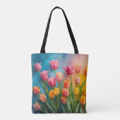 Whimsical waterverf tulpen Tas (Achterkant)