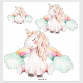 Whimsical Waterverf Unicorn Set Sticker