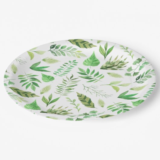 Whimsical Waterverf verliest Greenery | Papieren Bordje (Gekanteld)