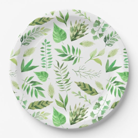 Whimsical Waterverf verliest Greenery | Papieren Bordje (Voorkant)