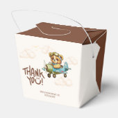 Whimsical Waterverf Vliegtuig Teddy Bear Dank u Bedankdoosjes (Achterkant)