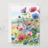 Whimsical Waterverf Vlinders Bloemenbruiloft Kaart (Achterkant)