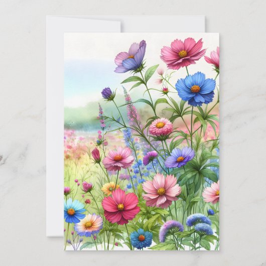 Whimsical Waterverf Vlinders Bloemenbruiloft Kaart (Achterkant)