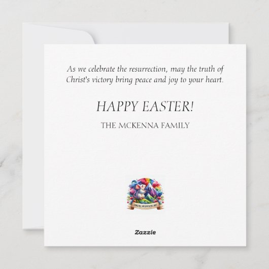 Whimsical Waterverf Waterval Bijbelvers Pasen Feestdagenkaart (Achterkant)