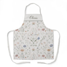 Whimsical Waterverf Wilde Bloem Aangepaste Naam