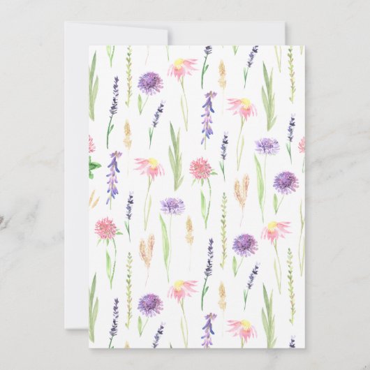 Whimsical Waterverf Wildflower 1e verjaardag Kaart (Achterkant)