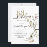 Whimsical Waterverf Wildflower 50th Birthday Kaart<br><div class="desc">Waterverf de wildbloem op een witte achtergrond.</div>