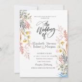 Whimsical Waterverf Wildflower bruiloft uitnodigin Kaart (Voorkant)