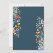 Whimsical Waterverf Wildflower bruiloft uitnodigin Kaart (Achterkant)
