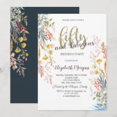 Whimsical Waterverf Wildflower Gedroogd 50e Kaart (Voorkant / Achterkant)