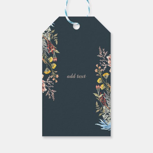 Whimsical Waterverf Wildflower Gedroogd Cadeaulabel (Achterkant)