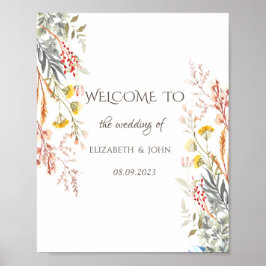 Whimsical Waterverf Wildflower Gedroogd Poster