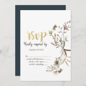 Whimsical Waterverf Wildflower Meadow RSVP Kaart (Voorkant / Achterkant)