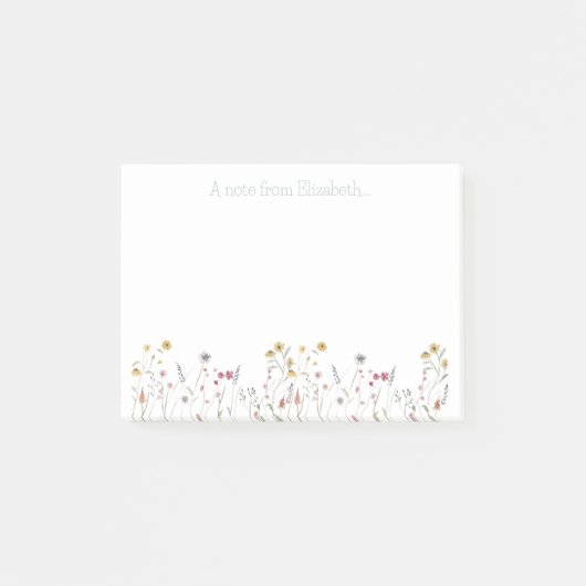 Whimsical Waterverf Wildflower Post-it® Notes (Voorkant)