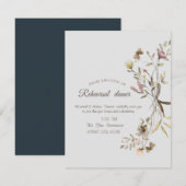 Whimsical Waterverf Wildflower repesal Dinner Kaart (Voorkant / Achterkant)