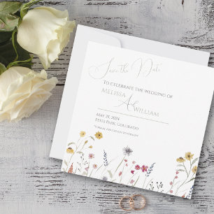 Whimsical Waterverf Wildflower Save The Date