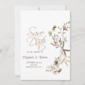 Whimsical Waterverf Wildflower slaat de datum op Save The Date (Voorkant)