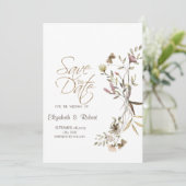 Whimsical Waterverf Wildflower slaat de datum op Save The Date (Staand voorkant)