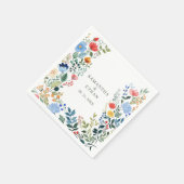 Whimsical Waterverf Wildflowers Garden Wedding Servet (Hoek)