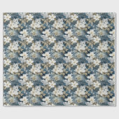 Whimsical waterverf winterwitte bloemivoor cadeaupapier (Vlak)