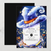 Whimsical Waterverf Wizard Verjaardag Kaart (Voorkant / Achterkant)