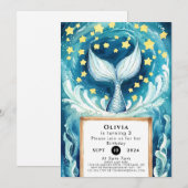 Whimsical Waterverf Zeemeermin Verjaardag Kaart (Voorkant / Achterkant)