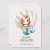 Whimsical Waterverf Zeemeermin Verjaardag Kaart (Voorkant)