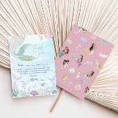 Whimsical Waterverf Zeemeermin Verjaardagsfeest Bedankkaart