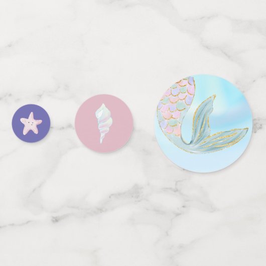 Whimsical Waterverf Zeemeermin Verjaardagsfeest Confetti (Voorkanten)
