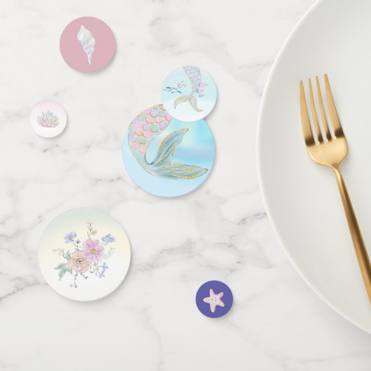 Whimsical Waterverf Zeemeermin Verjaardagsfeest Confetti (Groep)