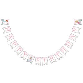 Whimsical Waterverf Zeemeermin Verjaardagsfeest Vlaggetjes