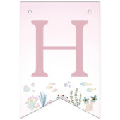 Whimsical Waterverf Zeemeermin Verjaardagsfeest Vlaggetjes (Tweede vlag)