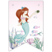 Whimsical Waterverf Zeemeermin Verjaardagsfeest Vlaggetjes (Eerste vlag)