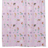 Whimsical Waterverf Zeemeerminnen Douchegordijn (Voorkant)