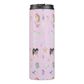 Whimsical Waterverf Zeemeerminnen Monogram Thermosbeker (Achterkant)